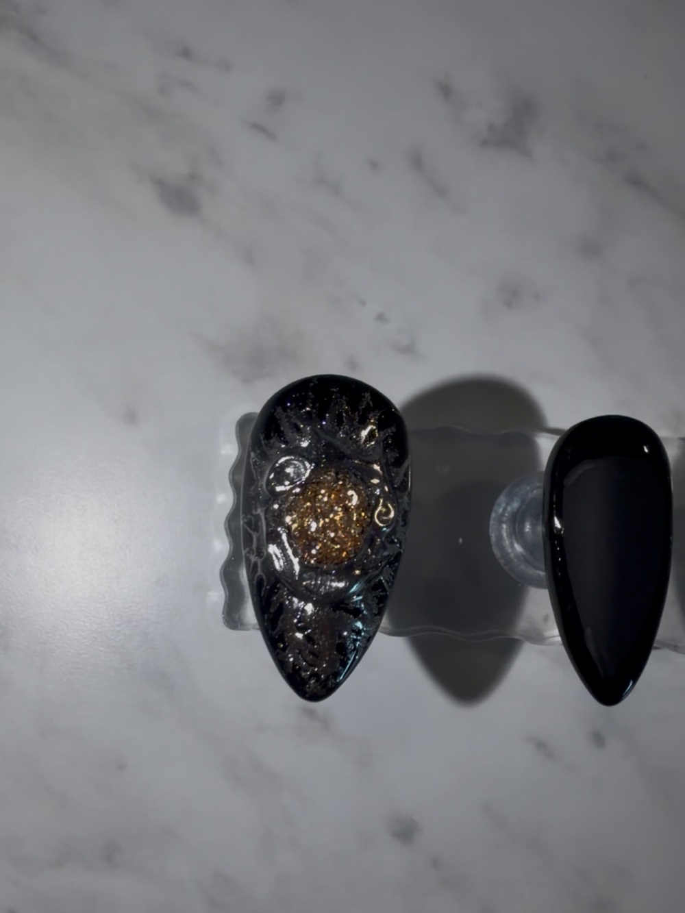 Black and Gold Press On Nails